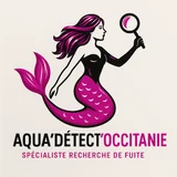 Logo Aqua’Détect’Occitanie, sirène à la loupe